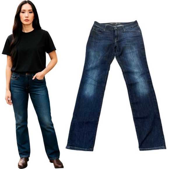 Mavi Gold Nordstrom Mid Rise Straight Leg Blue Denim Jeans - Picture 1 of 16